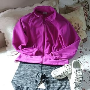 Columbia Bright Pink Full-Zip Fleece Jacket